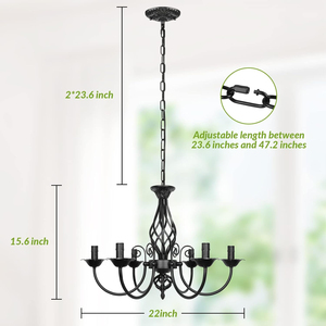 Lámpara de <span class=keywords><strong>Techo</strong></span> Estilo Rústico Industrial para Sala de Estar, Lámpara Colgante para Dormitorio, Pasillo, Cocina - Product Image 3