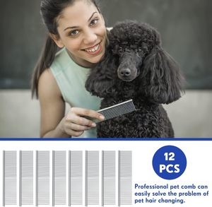 Peigne de toilettage pour animaux de compagnie en acier inoxydable écologique pour chiens et chats |   Peigne démêlant professionnel anti-rouille à 48 dents - Product Image 3