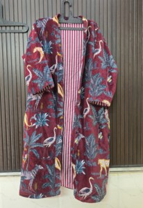 Robe longue en velours imprimé couleur vin pour femme, avec motif animalier, col en V, manches longues, douce et moelleuse, tenue décontractée d'été - Product Image 3