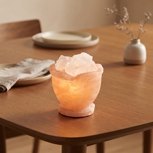 Lámpara de Sal Tallada a Mano con Cristales Blancos Naturales para Decoración de Dormitorio o Sala de Estar - Product Image 5