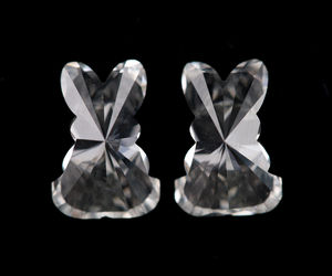 Par de diamantes cultivados en laboratorio de alta calidad, 3.45 CT, CVD/HPHT, corte conejillo personalizado, VVS-VS, perforados con láser, sueltos, para joyería. - Product Image 3