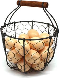 DS5712 Metal Modern Eco-Friendly Multifunction Handforged Kitchen Chicken <b>Egg</b> Collecting <b>Basket</b> Fresh <b>Egg</b> Holder Wire Storage - Product Image 4