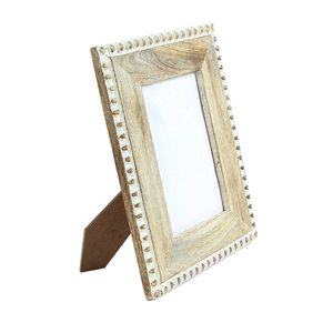 Cadre photo en bois marron et blanc, élégant cadre photo bicolore en bois pour photos de famille, portraits, affichage sur bureau - Product Image 3