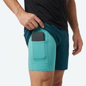 Custom Men Fitness Bodybuilding Shorts Quick Dry Active Pockets Sports Shorts Wholesale <b>Polyester</b> Workout Gym Bottoms Supplier - Product Image 5