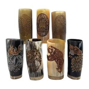 Verre à boire artisanal en corne de bœuf Viking, tasse élégante en corne de vache véritable, design original, fournisseur indien - Product Image 1