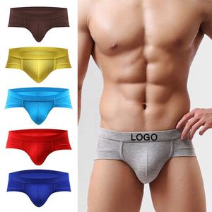 Ropa interior de hombre de alta calidad Calzoncillos de algodón de cintura media de bajo precio y Bóxers de color sólido con logotipo personalizado transpirable BD - Product Image 6