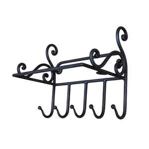 Decorative Wall Mounted Iron <b>Hook</b> <b>Rail</b> With Matte Black Powder Coated Finished For Decor For Gifting For Multifunctional Purpose - Product Image 1
