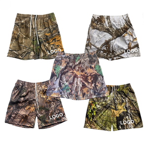 Shorts de basketball en maille tricotée camouflage pour jeunes hommes, personnalisés, double couche, 5 pouces, en polyester, imprimés par sublimation de haute qualité - Product Image 3