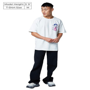 Camiseta de Verano de Moda, 230 g/m², 100% Lavado Ácido, Hombros Descubiertos, Manga Tres Cuartos, Estilo Vintage Urbano - Product Image 2