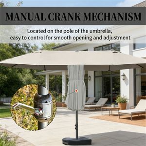 Ombrellone da Terrazza con Base per Esterni, Ideale per Cortili, Giardini e Caffetterie - Product Image 4