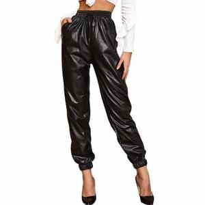 Pantalones de Mujer con Aspecto de Cuero Negro, Cintura Alta, Ajustados, Estilo Skinny, Levanta Glúteos - Product Image 5