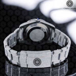 Charm_Jewells Luxury Stainless Steel <b>Watch</b> Round Case 40mm Analog Quartz Sapphire Crystal Hollow Out Design Women Fashion - Product Image 5