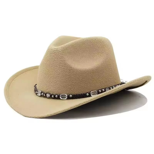 Custom Classic 100% Leather Cowboy Fedora Felt <b>Hat</b> Wide Brim Leather <b>Band</b> Western Outdoor Use Image Design Unisex Four Seasons - Product Image 5