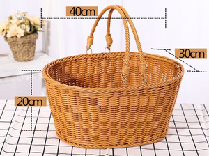 Panier en saule robuste avec poignée pour transporter des bouteilles de vin, des fleurs et des collations avec style, idéal pour les fêtes de jardin - Product Image 4