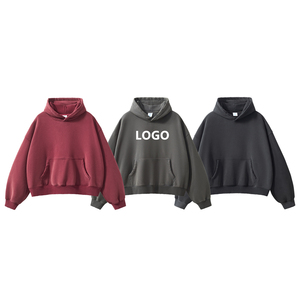 เสื้อฮู้ดดี้บุขนหนานุ่มสำหรับผู้ชาย พิมพ์ลายปักคุณภาพสูง ล้างสีแบบแอซิดวอช น้ำหนัก 360 กรัม ทรงโอเวอร์ไซส์ แห้งเร็ว ระบายอากาศได้ดี ออกแบบได้ตามต้องการ - Product Image 1