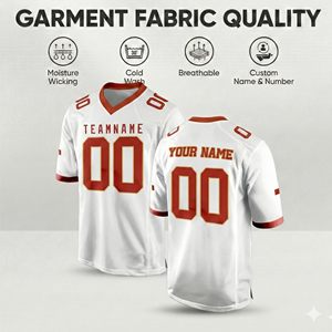 เสื้อเจอร์ซีย์อเมริกันฟุตบอลแบบสั้นพิมพ์ลายด้วยความร้อน ป้องกันรังสียูวี ระบายอากาศได้ดี แห้งเร็ว เหมาะสำหรับการเล่นกีฬา - Product Image 3
