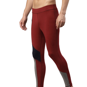 <b>Men</b> Fitness Wear <b>Compression</b> Leggings Two Panel High Quality Spandex Polyester Gym <b>Tights</b> <b>Men</b> Elastic Waist Workout Legging - Product Image 3