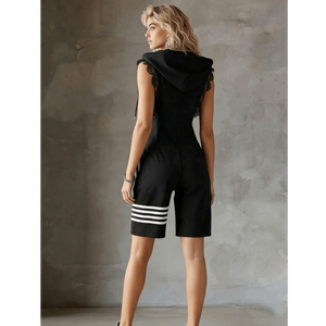 Mono Deportivo de Punto con Ribete de Crochet, Mono Deportivo de Punto Scuba con Ribete de Crochet, Mono sin Mangas con Capucha - Product Image 3