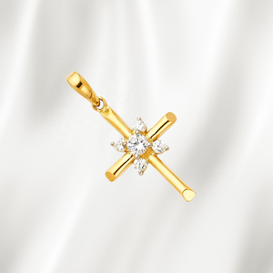 Pendentif croix clouté en diamant plaqué or 14K Nouveau bijou religieux chrétien en métal fantaisie tendance pour femmes hommes pour usage quotidien - Product Image 5