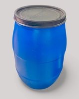 Fût en plastique HDPE durable de qualité alimentaire – Fût bleu avec anneau de verrouillage, recyclable, étanche pour le stockage de liquides