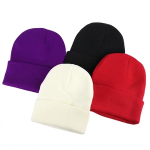 Custom 3D Embroidery Beanie <b>Hat</b> Unisex Knitted Winter Cuffed Beanie Warm Stretch Knit <b>Cap</b> OEM Logo Wholesale - Product Image 1