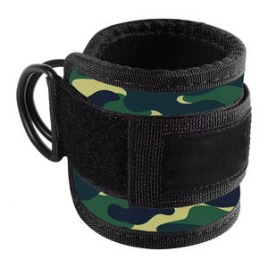 Sangles de cheville personnalisées avec logo pour machines à câbles, rembourrées, réglables, avec anneau en D, accessoires de fitness pour salle de sport, vente en gros OEM - Product Image 1