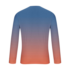 Men's Gradient Long Sleeve T-Shirt O-Neck Slim Fit Quick Dry Knitted Casual Top Men's T-Shirts - Product Image 3