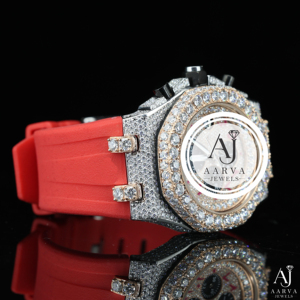 นาฬิกาข้อมือผู้ชาย Aarva Iced Out ระบบออโตเมติก ตัวเรือนโรสโกลด์ โครโนกราฟ ขอบหน้าปัดประดับเพชร - Product Image 3