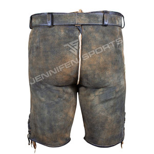 Nouvelles Lederhosen bavaroises pour hommes 2026 – Costume traditionnel d'Oktoberfest en cuir de vachette brodé - Product Image 5