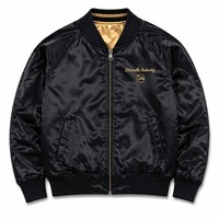Veste bomber réversible en satin premium, style streetwear, coupe-vent, broderie dragon japonais Sukajan, col montant, patchwork