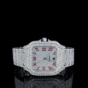 Montres mécaniques de luxe style Hip Hop Iced Out en gros, montre Moissanite personnalisée Iced Out pour cadeau, directement de l'usine - Product Image 1