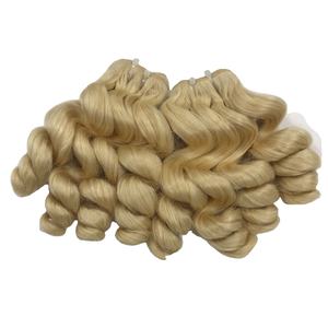 Haute qualité 100 pourcentages de cheveux crus naturels vierges Remy cuticule alignée trame de Machine extensions de cheveux humains européens couleur claire - Product Image 1