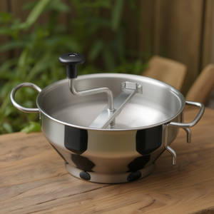 Passaverdura Manuale in Acciaio Inossidabile, Utensile da Cucina con Manopola Rotante, Macina Alimenti in Metallo Resistente - Product Image 3