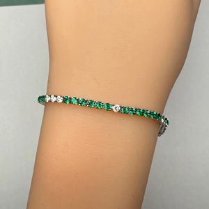 Pulsera de Plata 925 con Diamantes, Corte Brillante Redondo, Estilo Clásico, Uso Diario, Certificado IGI - Product Image 1