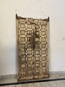 Panneaux de porte en bois massif antique avec cadre sculpté à la main, écologiques, pour chambre, salle à manger, cuisine, salon, extérieur, meubles de maison - Product Image 2