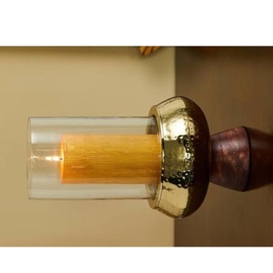 Support de bougie en métal gravé à la main avec finition dorée, décoration de mariage et de la maison, porte-bougie votif - Product Image 2