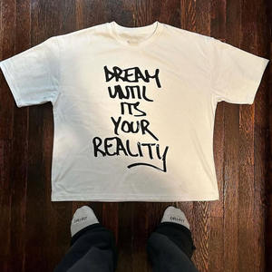 T-shirts Oversize Homme Hip Hop Été Haute Qualité 100% Coton Impression Numérique Écologique Lettre Diamant Thermocollée 240 Grammes - Product Image 2