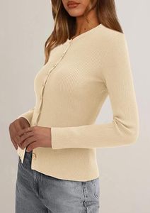 Cárdigan Personalizado OEM y ODM para Mujer, Chaqueta de Punto con Botones al Frente, Cárdigan de Manga Larga - Product Image 6