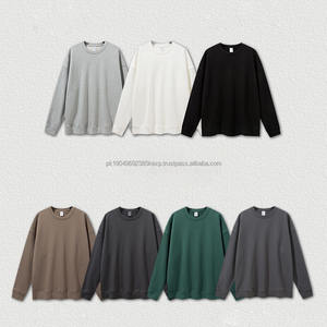 Sudadera de cuello extendido para hombre, cuello redondo de gran tamaño, 100% algodón, ropa de calle de rizo, tela personalizada para hombres, Sudadera con capucha estampada - Product Image 6