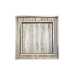 Plateau décoratif carré en bois rustique, design à lattes verticales, finition vieillie antique, emballage individuel - Product Image 5