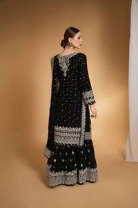 Tenue de soirée moderne pour femmes, robes de soirée, vêtements pakistanais traditionnels en 3 pièces, broderie, design personnalisé - Product Image 4
