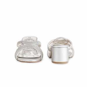 Pantoufles argentées pour femmes - Product Image 2