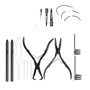 Kit de Herramientas para Extensiones de Cabello de Acero Inoxidable Negro de 5 Pulgadas de GEMSTONE ENTERPRISES, Alicates Duraderos y Reutilizables para Colocar y Quitar Extensiones - Product Image 1