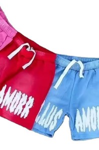 Nouveauté 2026 : Short de mode homme style urbain, coupe solide, avec logo brodé personnalisé effet vieilli, en tissu épais délavé soleil - Product Image 5