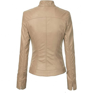 Chaqueta de Motocicleta de PU para Mujer, Ropa Casual, Transpirable, Impermeable, Forro de Nailon Tejido Ecológico, Cómoda y Suave - Product Image 6