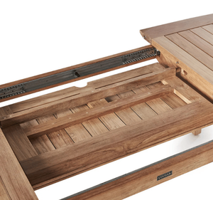 โต๊ะรับประทานอาหารไม้สักแท้สำหรับกลางแจ้ง ดีไซน์ทรอปิคอล โต๊ะสวนและลานบ้านทันสมัย ทนทานต่อสภาพอากาศ เฟอร์นิเจอร์หรูหราสำหรับโรงแรมและวิลล่า - Product Image 5