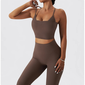 Ensembles de yoga pour femmes, taille haute, séchage rapide, ensembles de course, soutien-gorge de sport, leggings, tenues de sport d'extérieur - Product Image 5