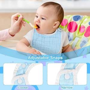 Bavoirs en mousseline bio 95% bambou 5% élasthanne - Confort extensible, réutilisables pour les repas - Product Image 3