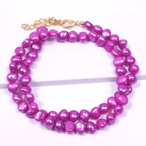 Pink Freshwater Pearl Potato Choker Necklace 8MM Natural Freshwater Pearl Necklace Genuine Pearl Jewelry For Women Wholesale - Product Image 5