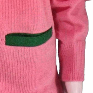 Suéter de Mujer de Punto Acrílico con Bordado Verde de la Letra AKA, Cárdigan Rosa de la Hermandad Alpha K, Manga Larga, Ropa Universitaria - Product Image 5